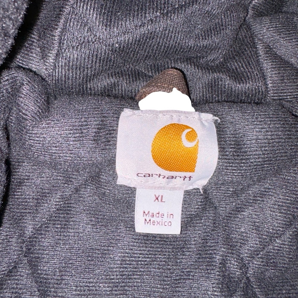 Carhartt Mens XL Hooded Work Jacket Brown With Black Quilted Inside - Picture 4 of 12